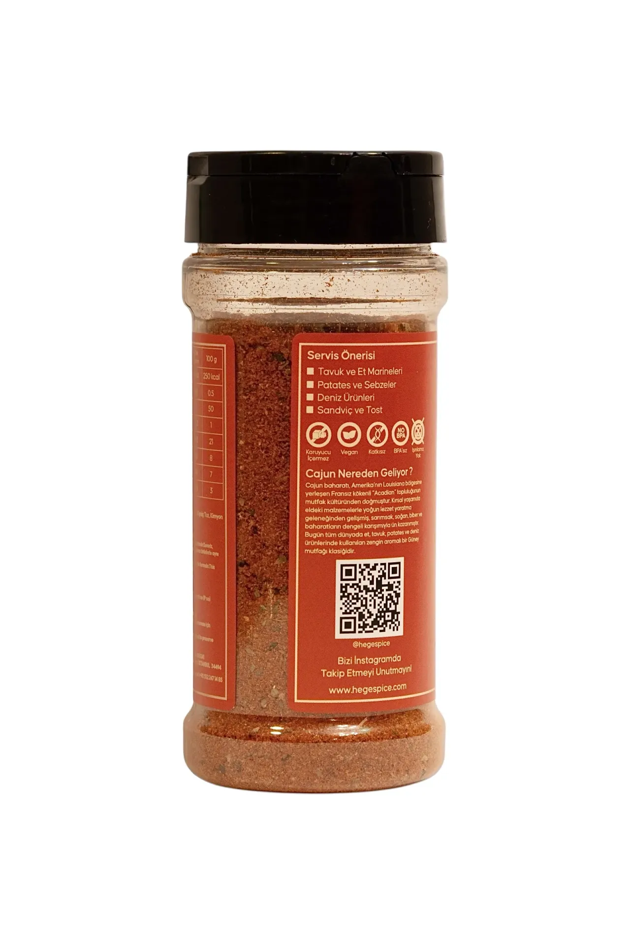 Hege Spice'tan %100 Organik Kajun (Cajun) 