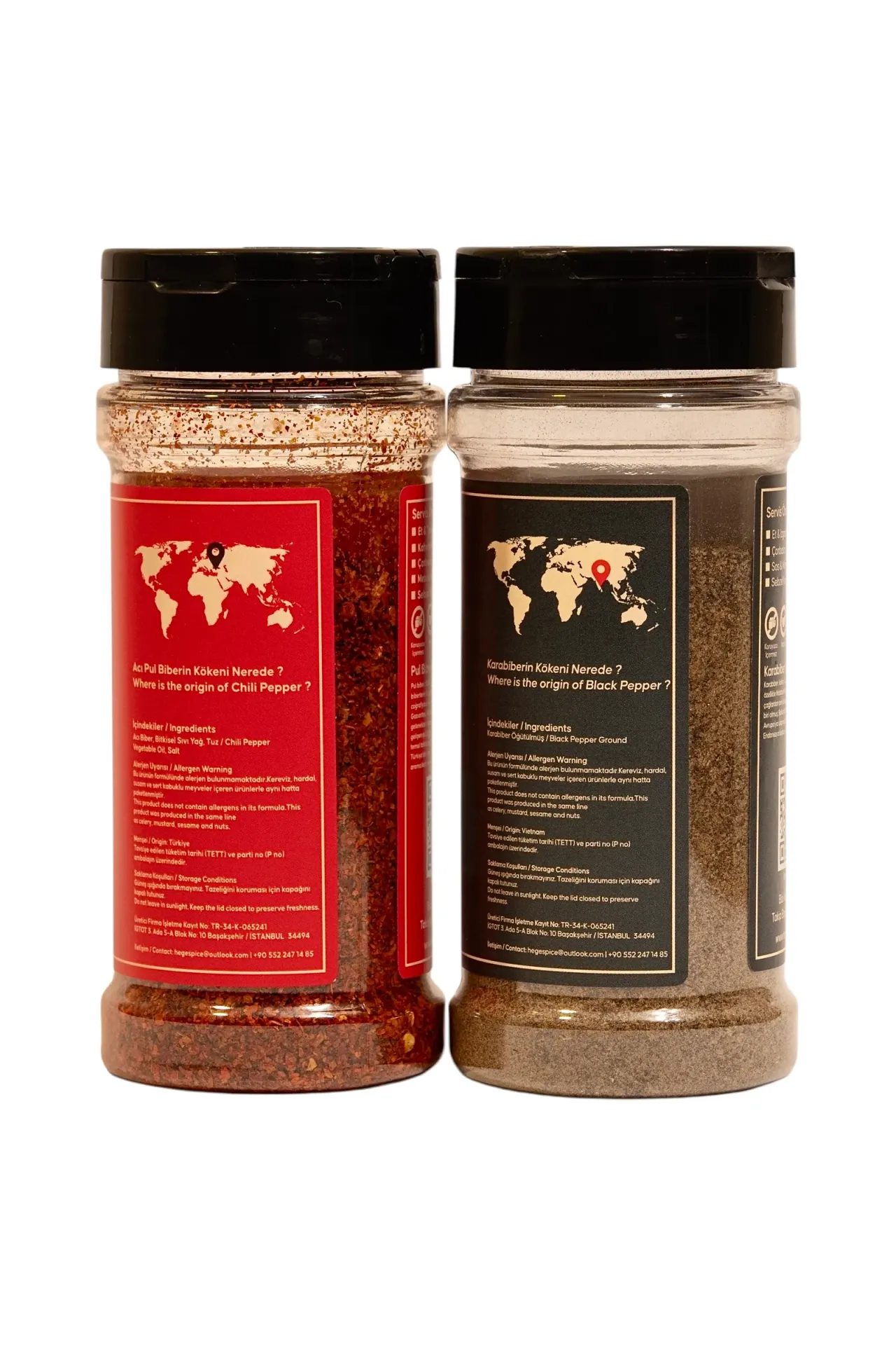 Hege Spice'tan %100 Organik Pul Biber & Karabiber 